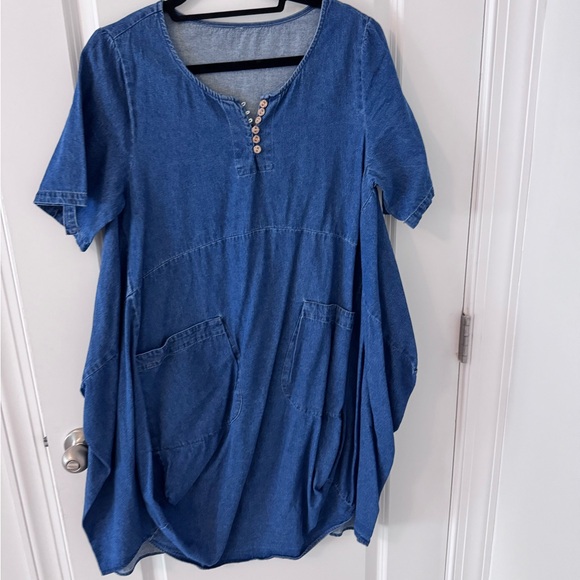 Amazon Blue Denim Tunic Dress - Picture 4 of 16